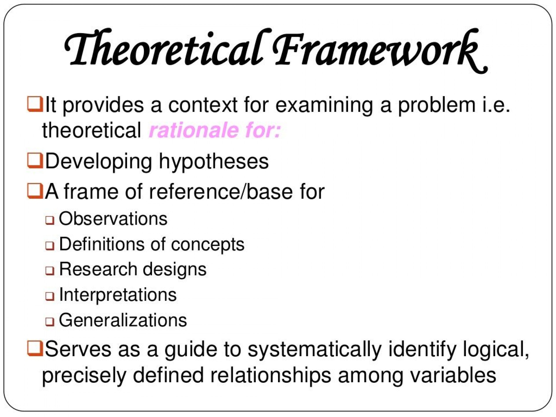 qualitative theoretical framework examples